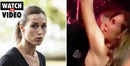 Финландският премиер Сана Марин танцува с певеца Олави Усивирта в